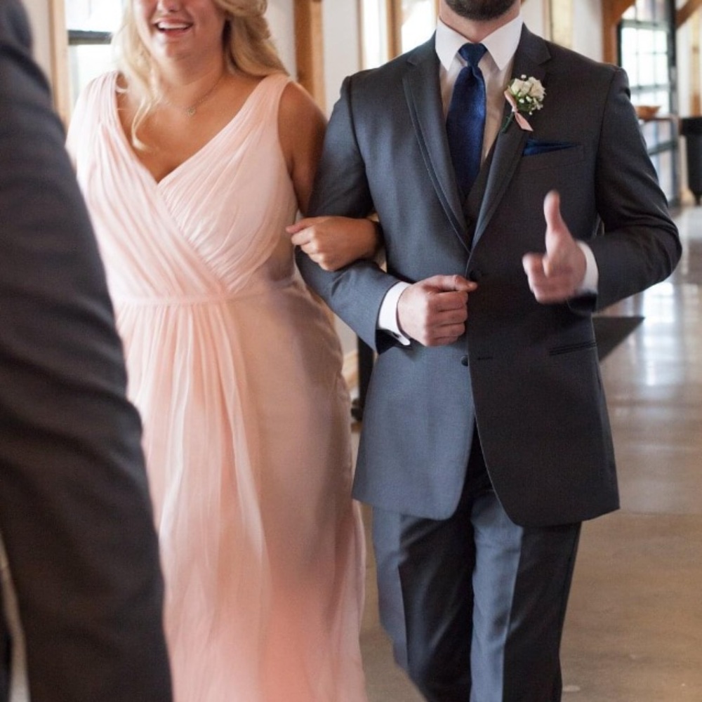 David’s Bridal Petal Pink Bridesmaid Dress